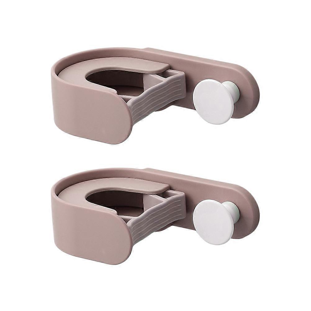 2PCS Adhesive Mop Hooks for Wall Hanging ABS and TPE Pink 3.15x2.36 Inches