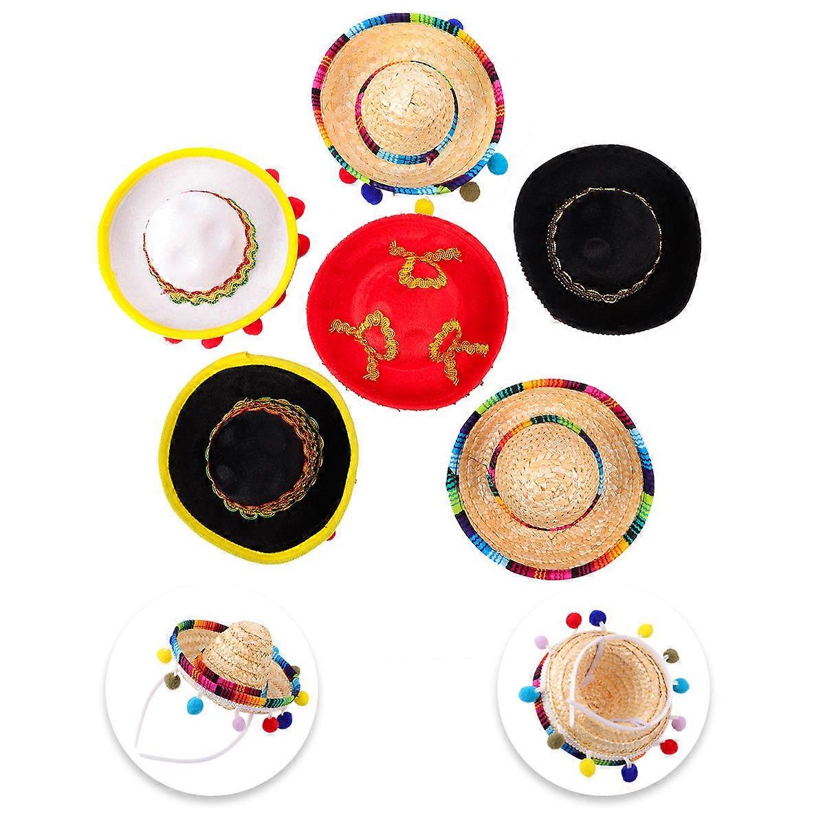 المكسيكي عقال قبعة تصميم مهرجان ملحق متنوع بالألوان حماية قبعة صغيرة 6 قطع
