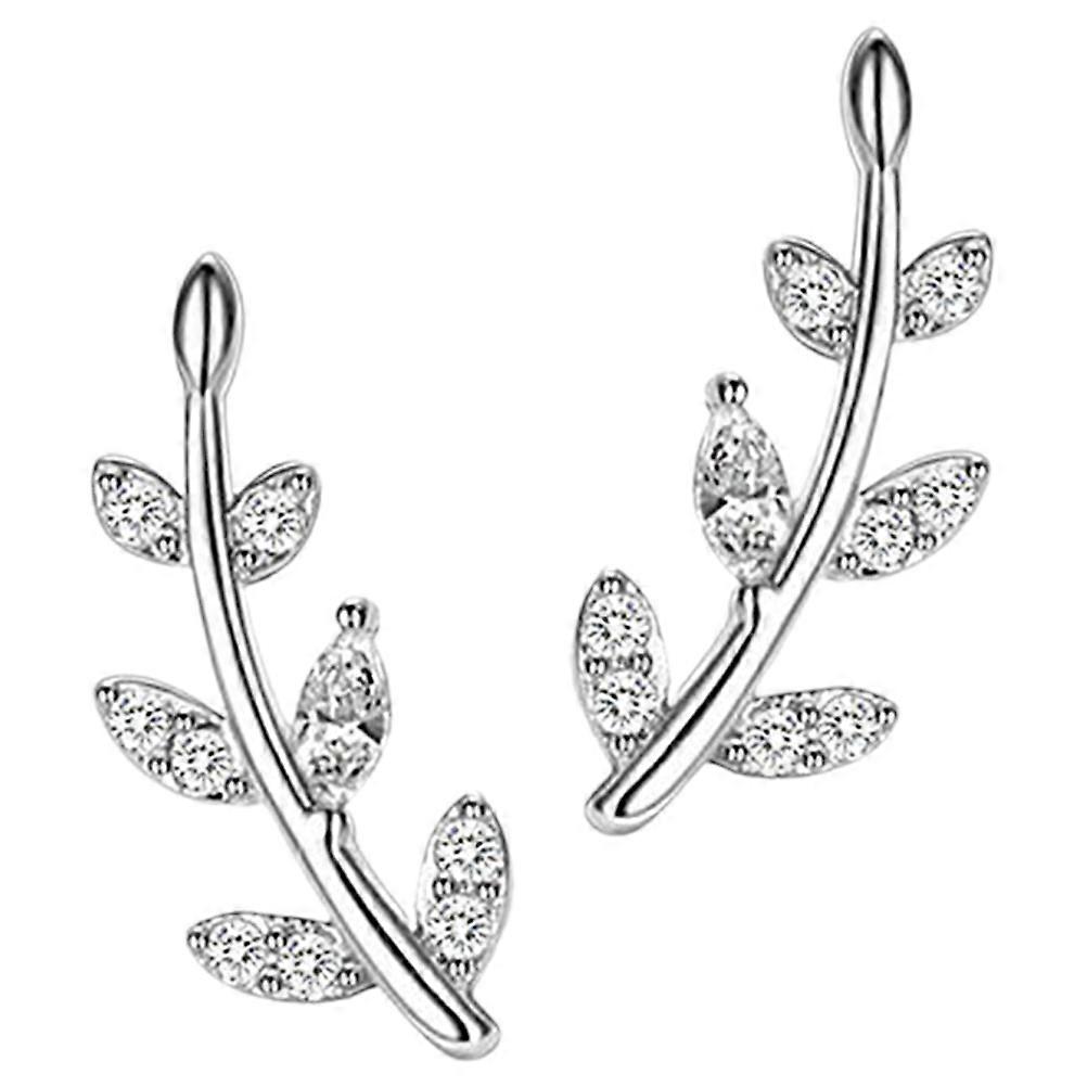Leaf Earrings Small Leaf Earrings Studs for Decoration 1Pair Silver
