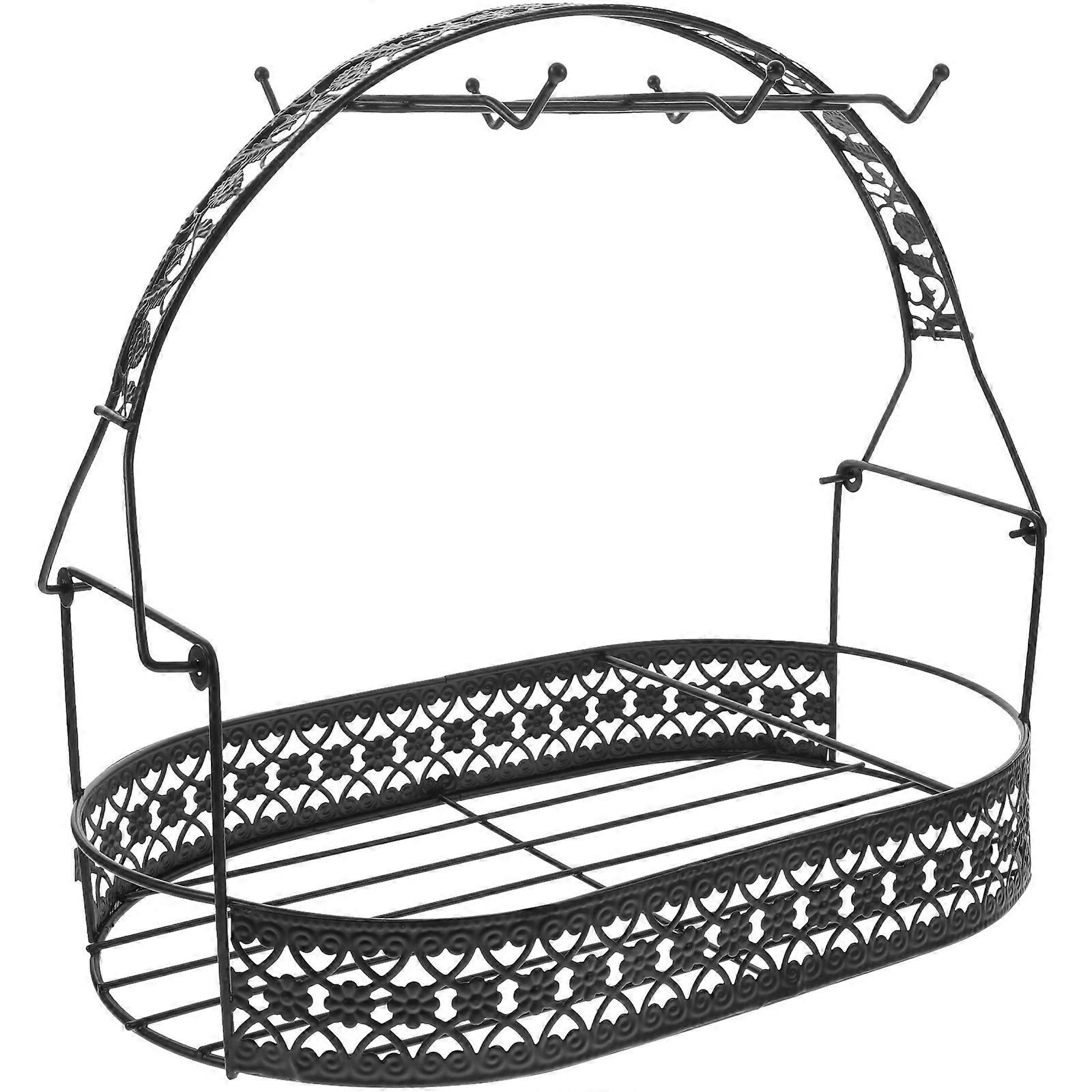 Wrought Iron Cup Rack Storage Basket for Organizing Cups