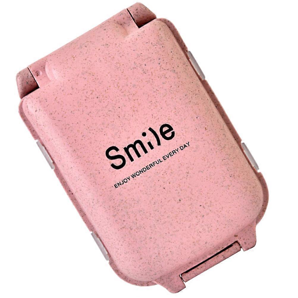 Medicine Container Travel Pill Case Rectangular Simple Design Pink 10x6.5x3.5cm 2Pcs