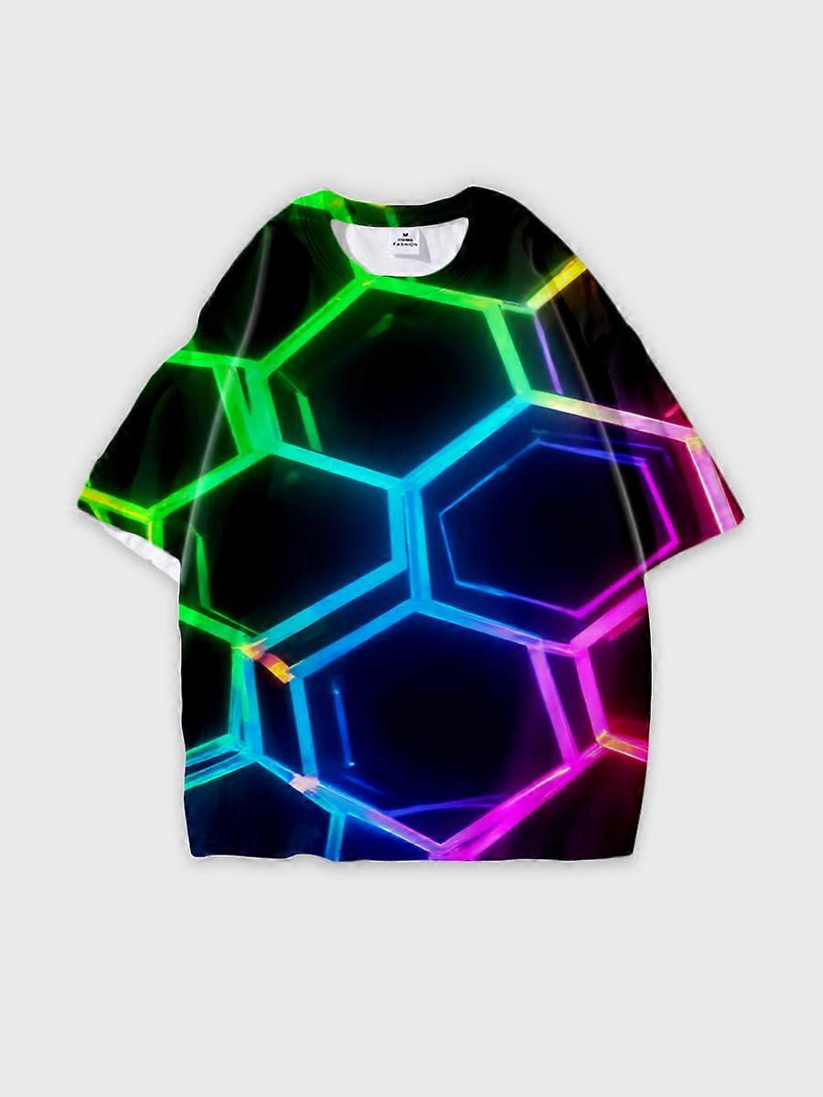 T-shirt round neck Pattern loose short sleeve B1702