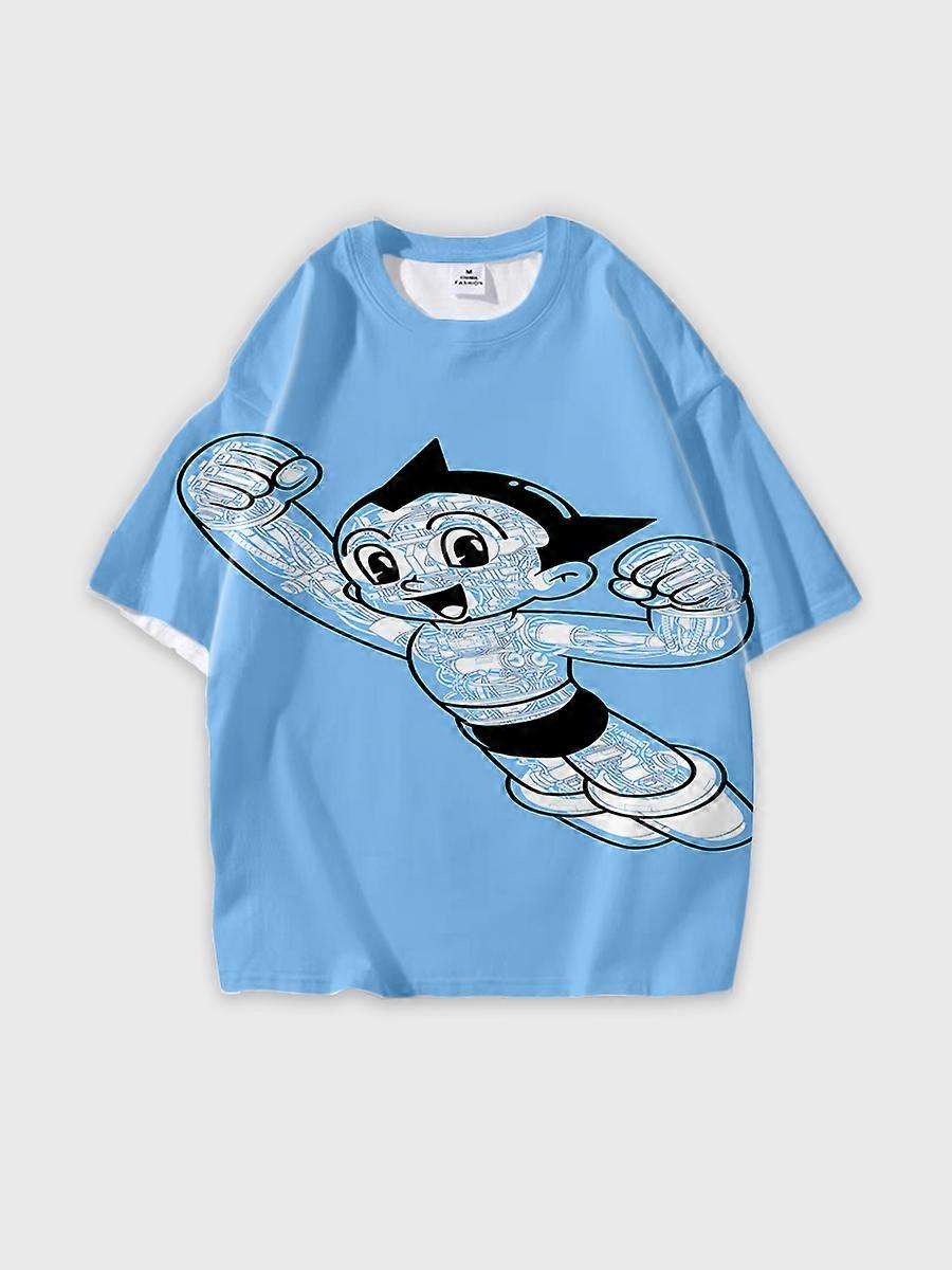 T-shirt round neck Cartoon Role Pattern loose short sleeve D855