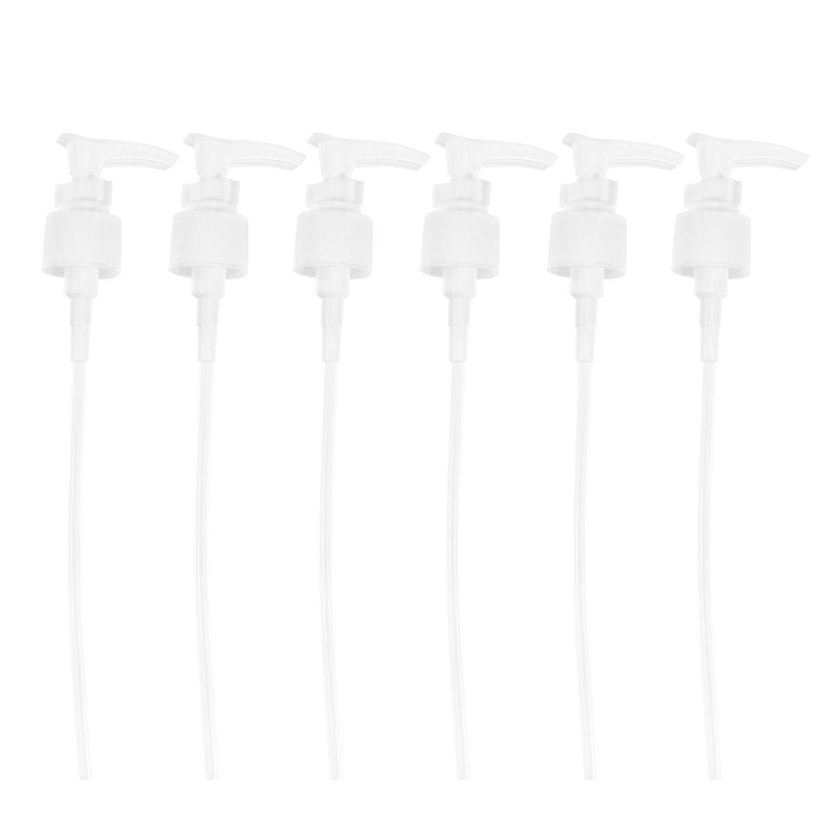 6Pcs 24mm Bottle Press Pump Shampoo Dispensing Pump Head Bottle Press Head Replacements (White)