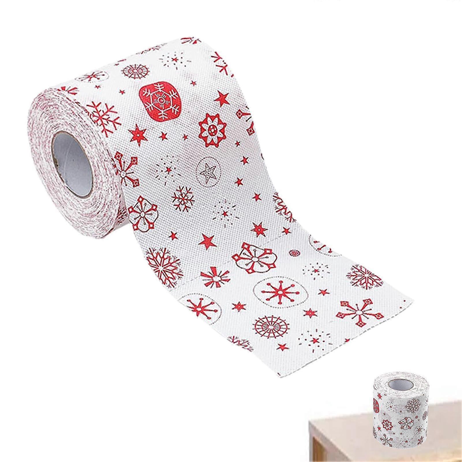 Bathroom Christmas Tissue Paper Roll - Funny Reindeer Pattern Napkin, Holiday Decor for Restaurants and Dining Tables