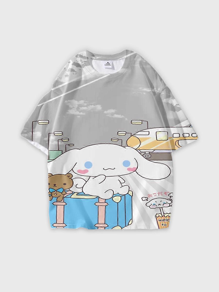 T-shirt round neck Cartoon Pattern loose short sleeve E2547