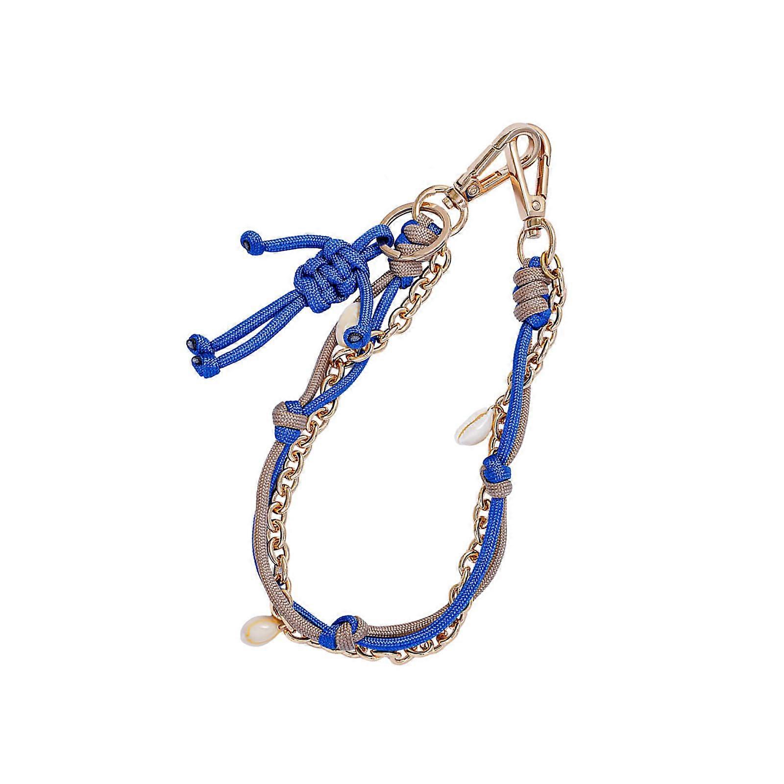 Multi-Purpose Keychain with Jeans and PU Rope, Decorative Bag Charm, Fashionable Daily Use Accessory for Purses and Backpacks
