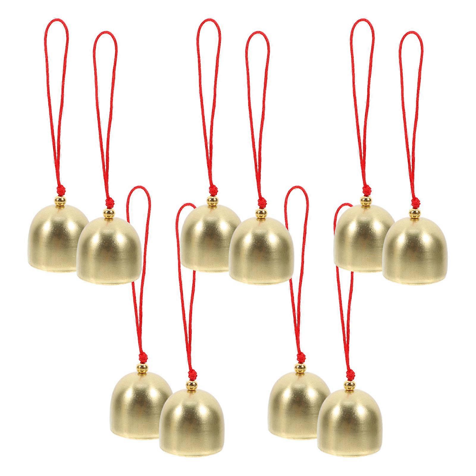 10pcs Metal Bells with String – Rustic Craft Decor for Home, Holiday Ornaments, Festive Events, Soothing Sound, Artisan Quality