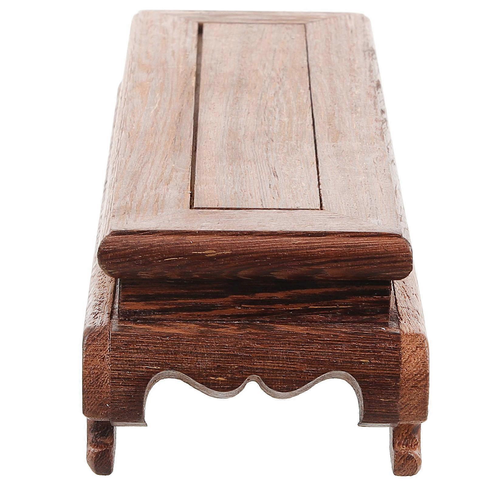 Planter Stand Wooden Display Base Kitchen Rectangular 22.5x7cm Gift 1Pack