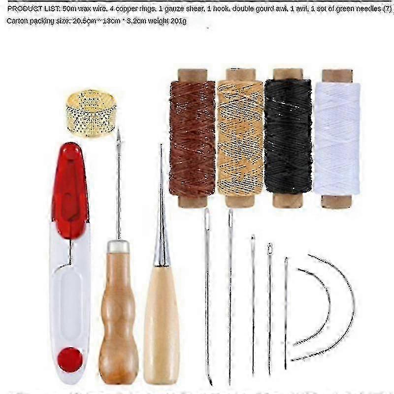 Professional Leather Craft Tools Kit: Hand Sewing, Stitching, Punch & Carving