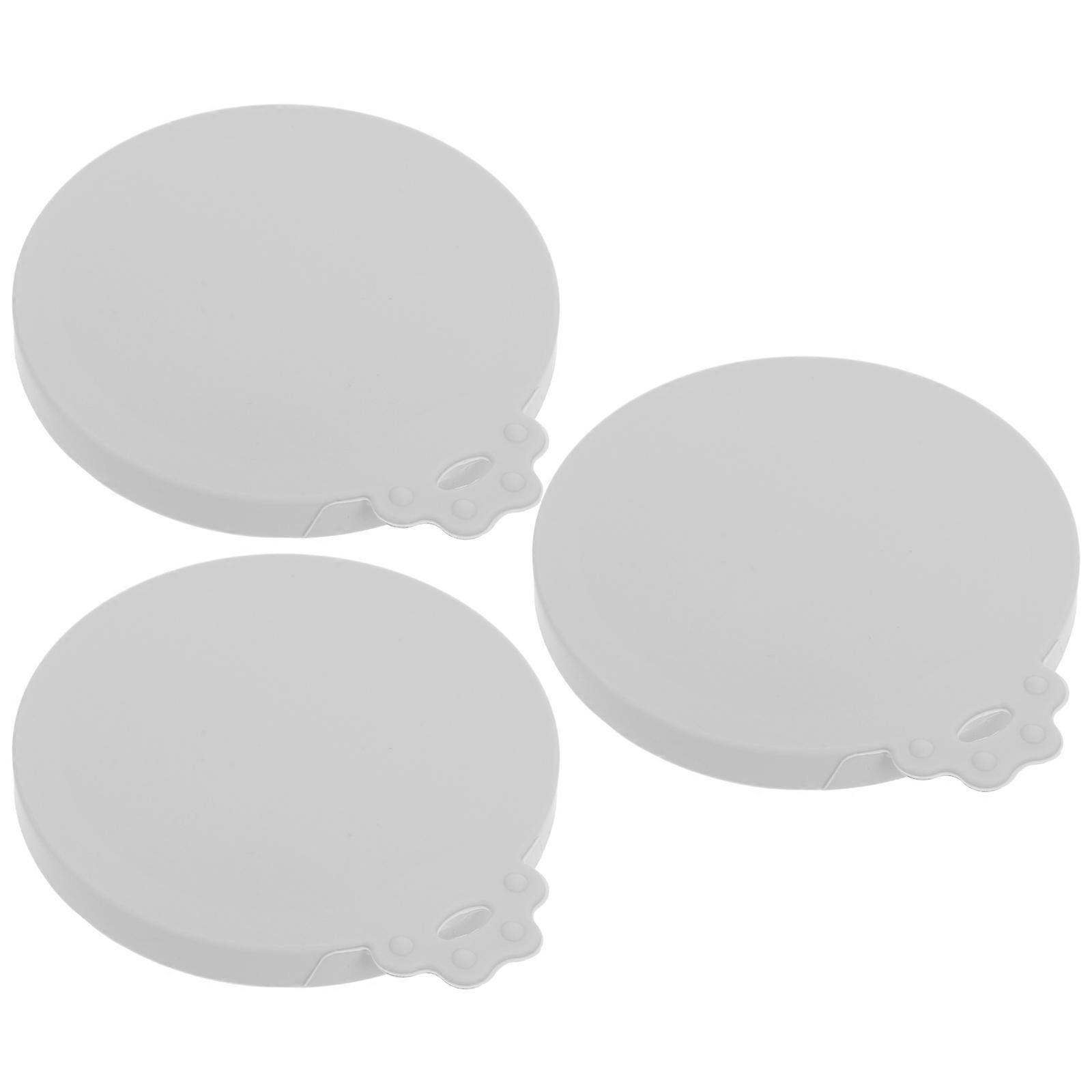 3pcs Grey Silicone Lids for Food Storage and Pet Food Canned Can Covers Reusable for Home Use