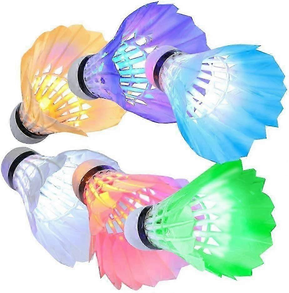 Goose Feather Badminton Shuttles with Excellent Stability and Durability, High Speed Badminton Birdie, Multicolor, 6 Pack