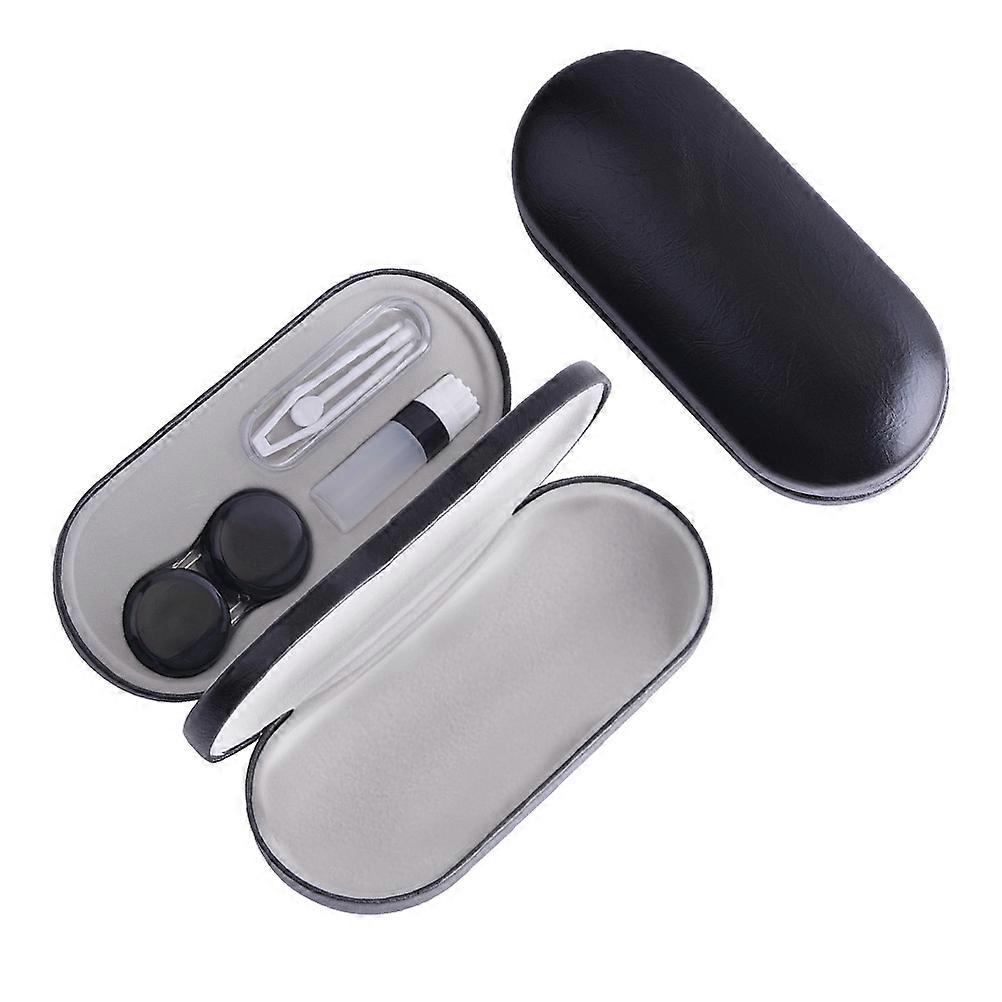 Glasses Storage Case Double Layers Lens Case For Daily Use And Travel Black 15.8*7.4cm Lens Protection 1Pack