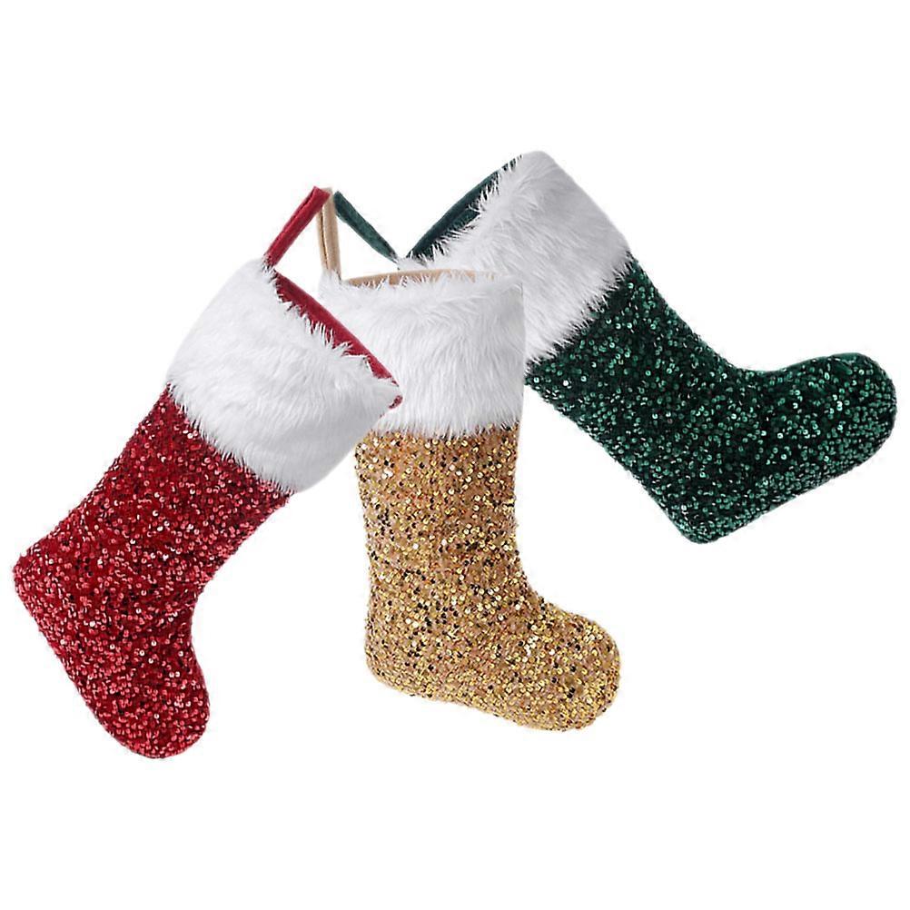 Christmas Stocking Gift Bag for Decoration with Delicate Pattern and Color Assorted Cloth