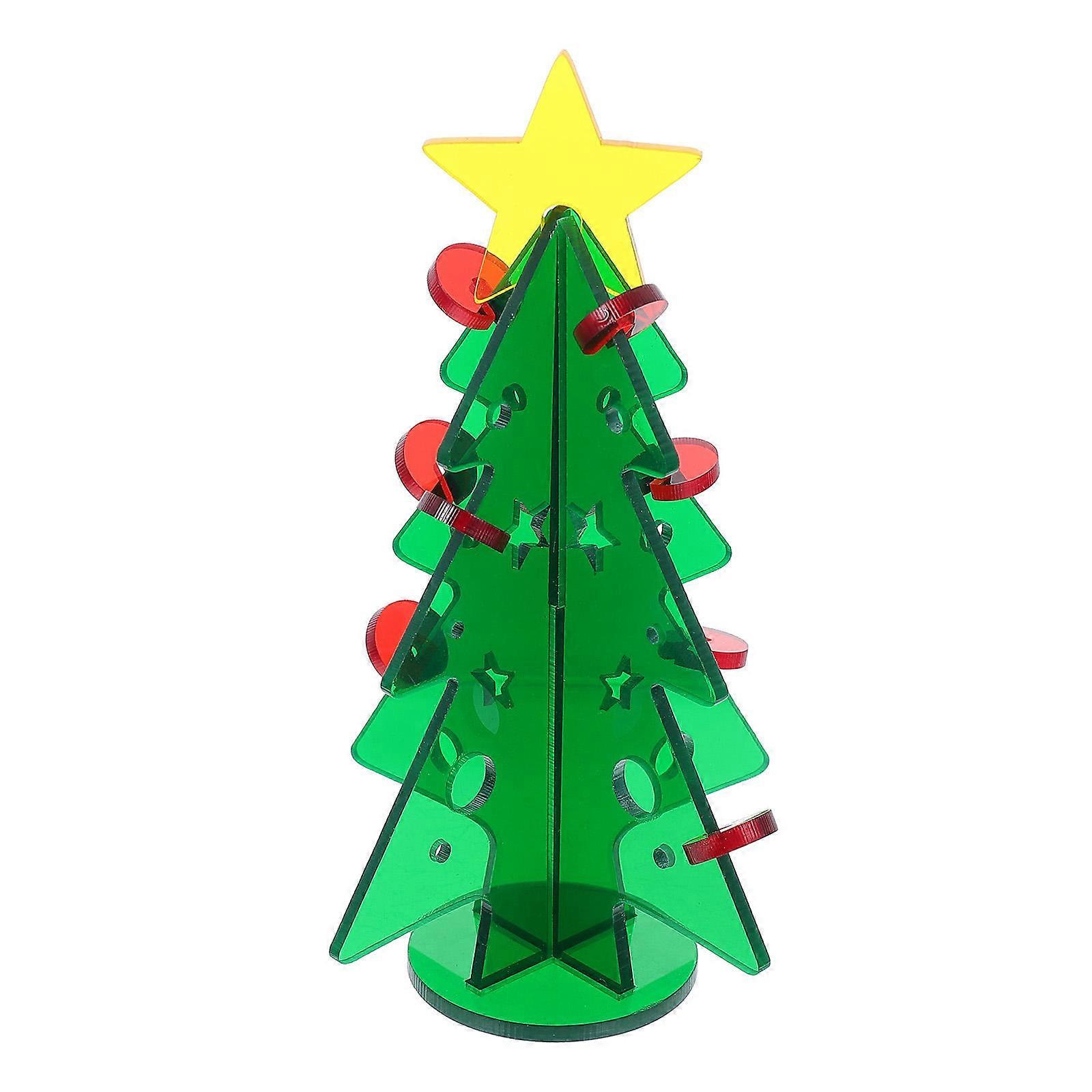 Acrylic Desktop Decor Tree Adornment for Home Office Green Small Size Fits Various Scenes
