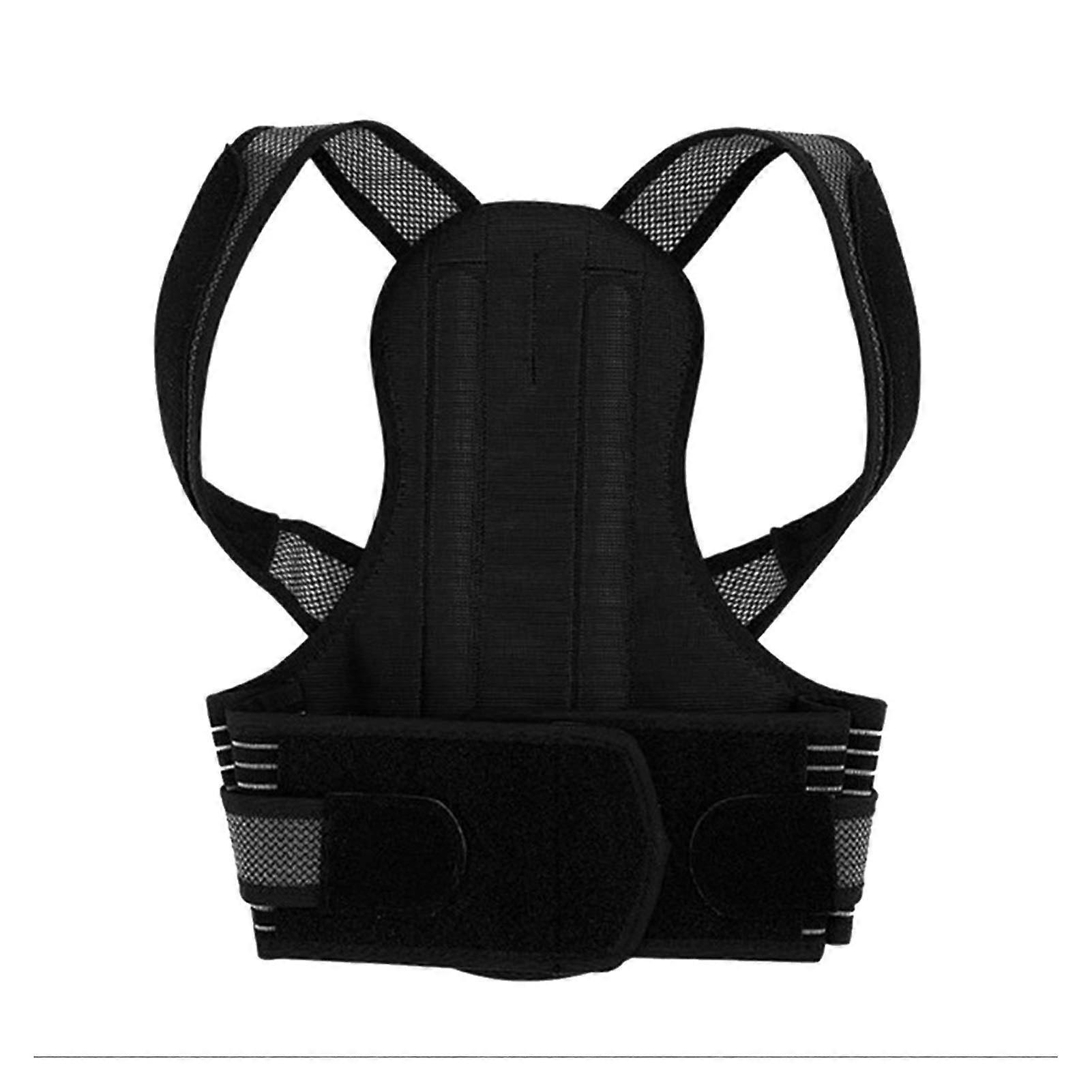 Unisex Adjustable Posture Correction Brace Belt for Clavicle and Back Support, Medium Size, Black, Spine Alignment