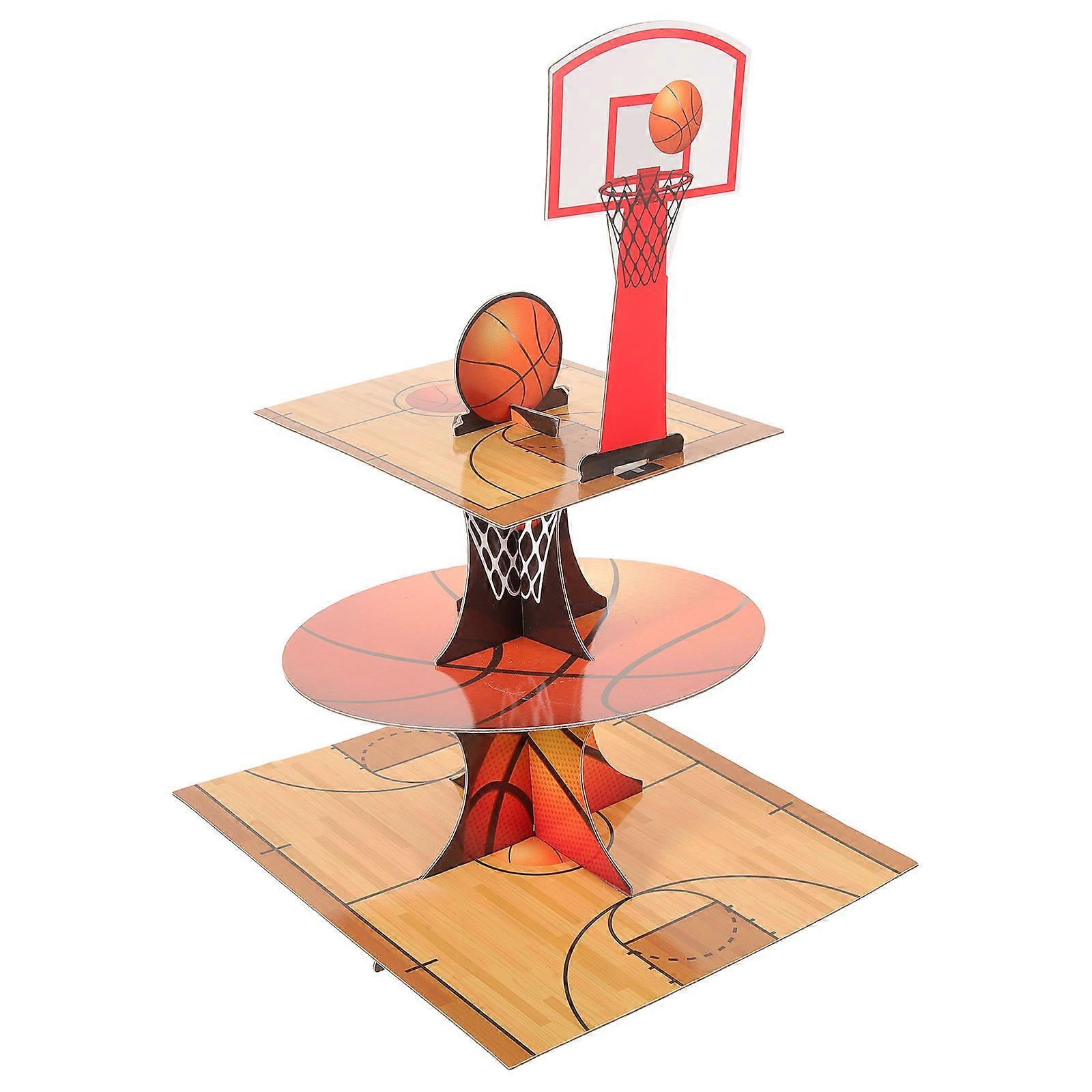 Multi Function Cake Stand with Basketball Elements for Party Supplies and Storage Display