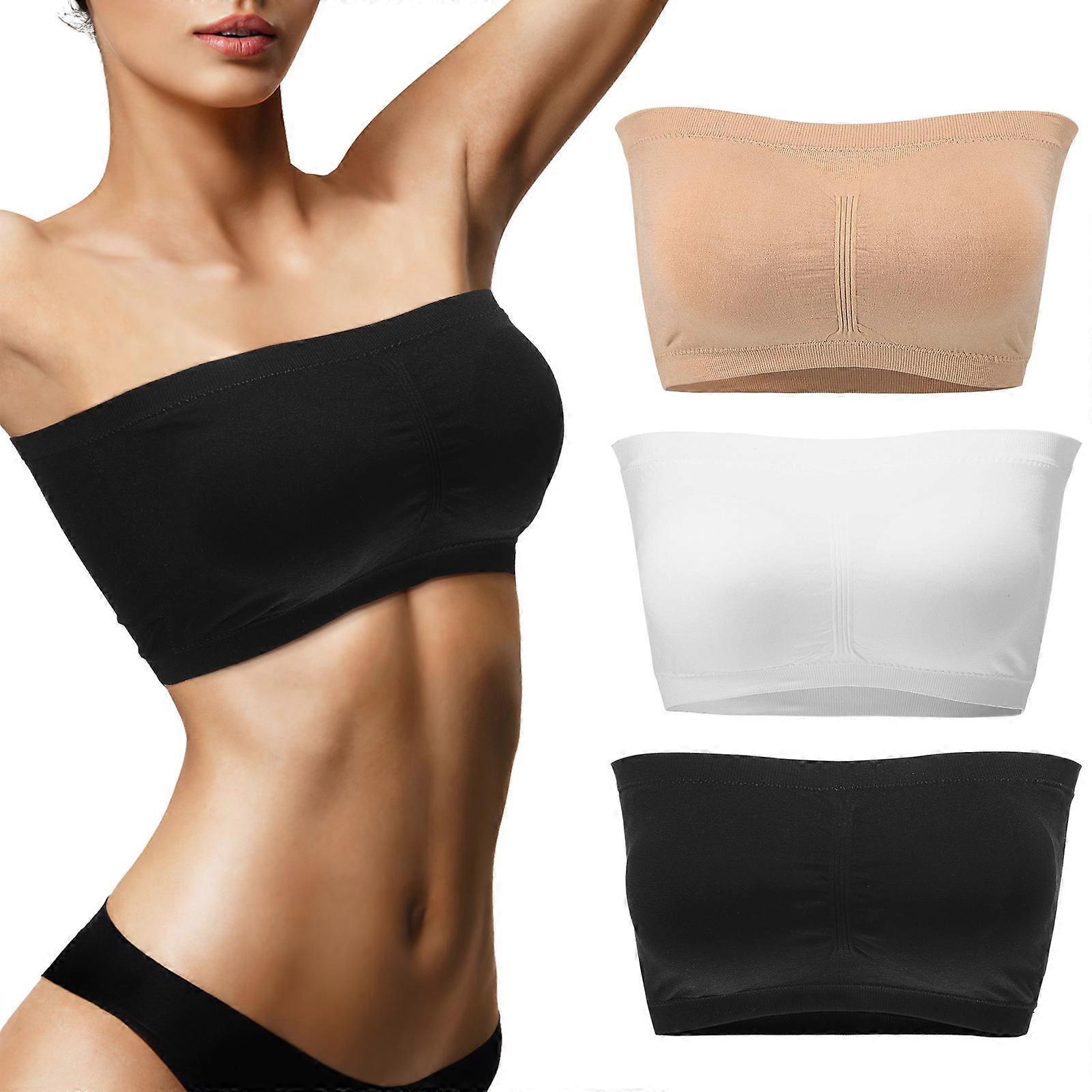 Strapless Bras with Removable Padding for Women Seamless and Soft Made of Nylon Spandex XL