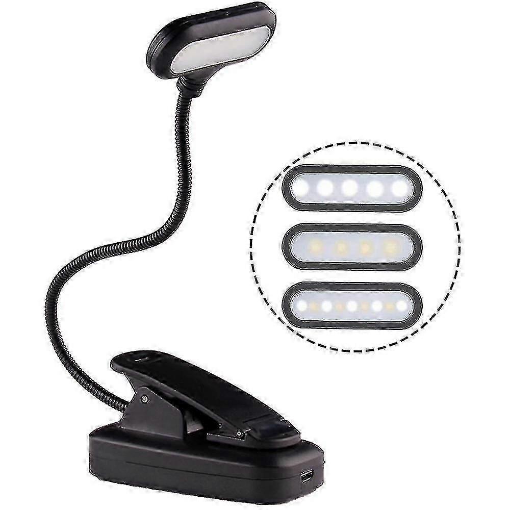 USB Rechargeable Book Lamp with 5 LEDs, Ideal Reading Lights for Bedtime Use