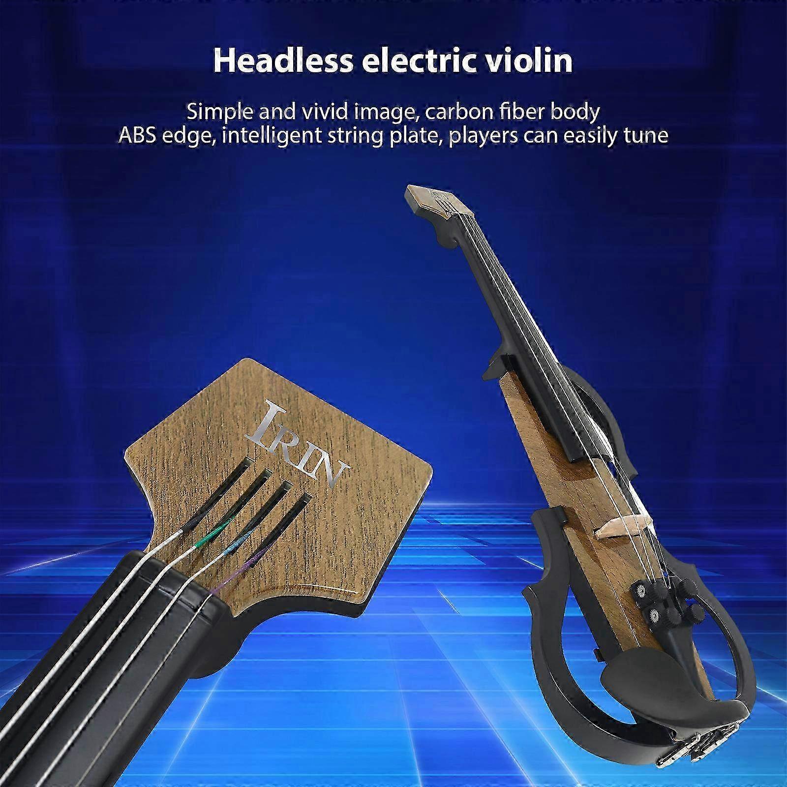 Professional Silent Electric Violin Set 4/4 Size with Carbon Fiber - Complete Kit for Beginners & Students with Headphones Connector