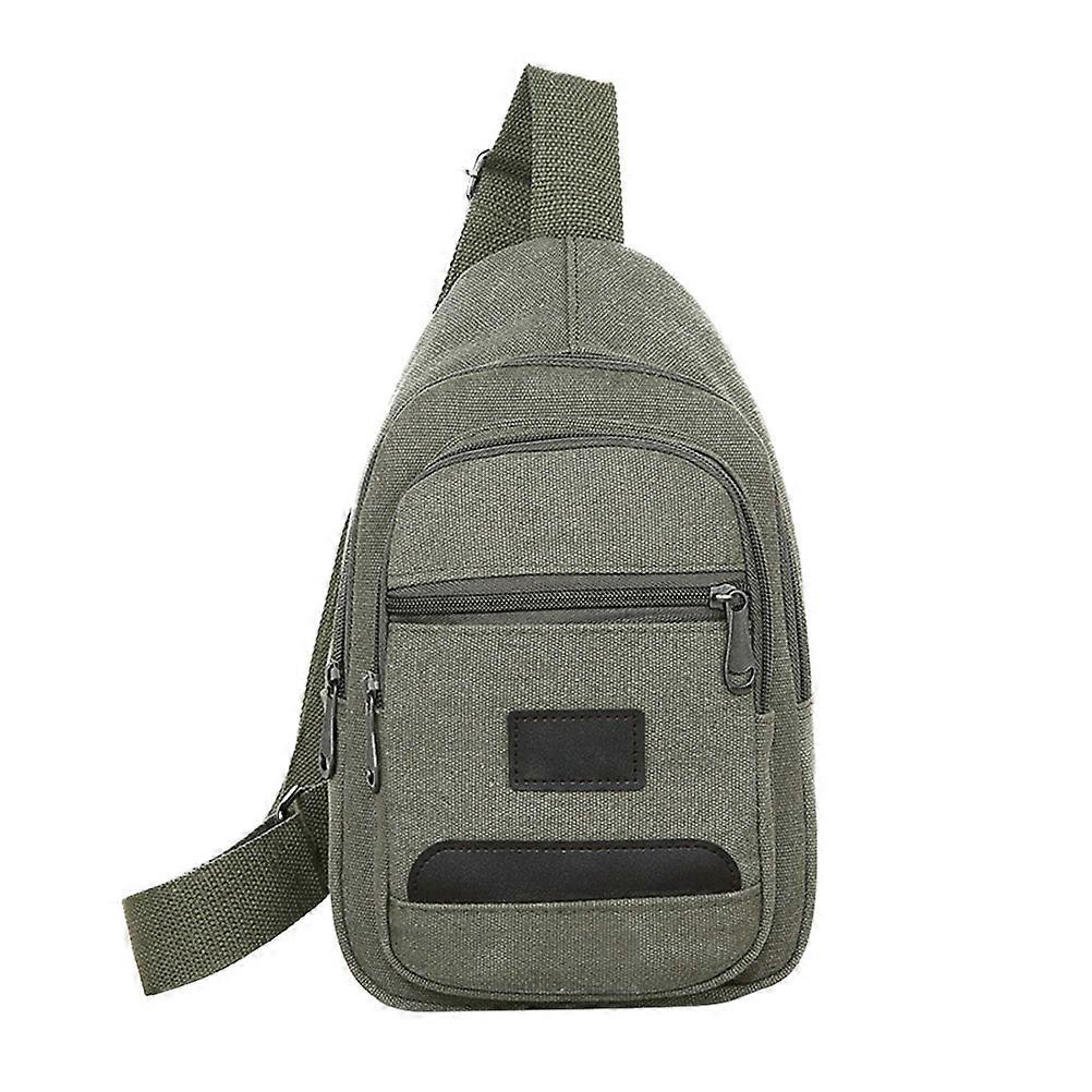 Crossbody Sling Bag For Men Large Capacity Slim Design Light Green Zippered Pockets Ideal For Outdoor Sports 1Set