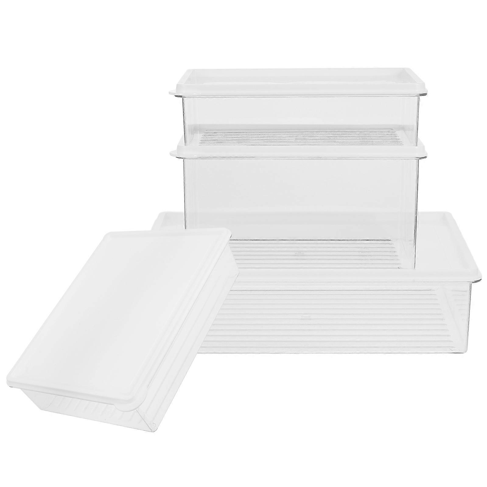 4pcs Reusable Airtight Plastic Food Storage Containers for Freezer Fridge Vegetable Prep and Bread Box Sealing