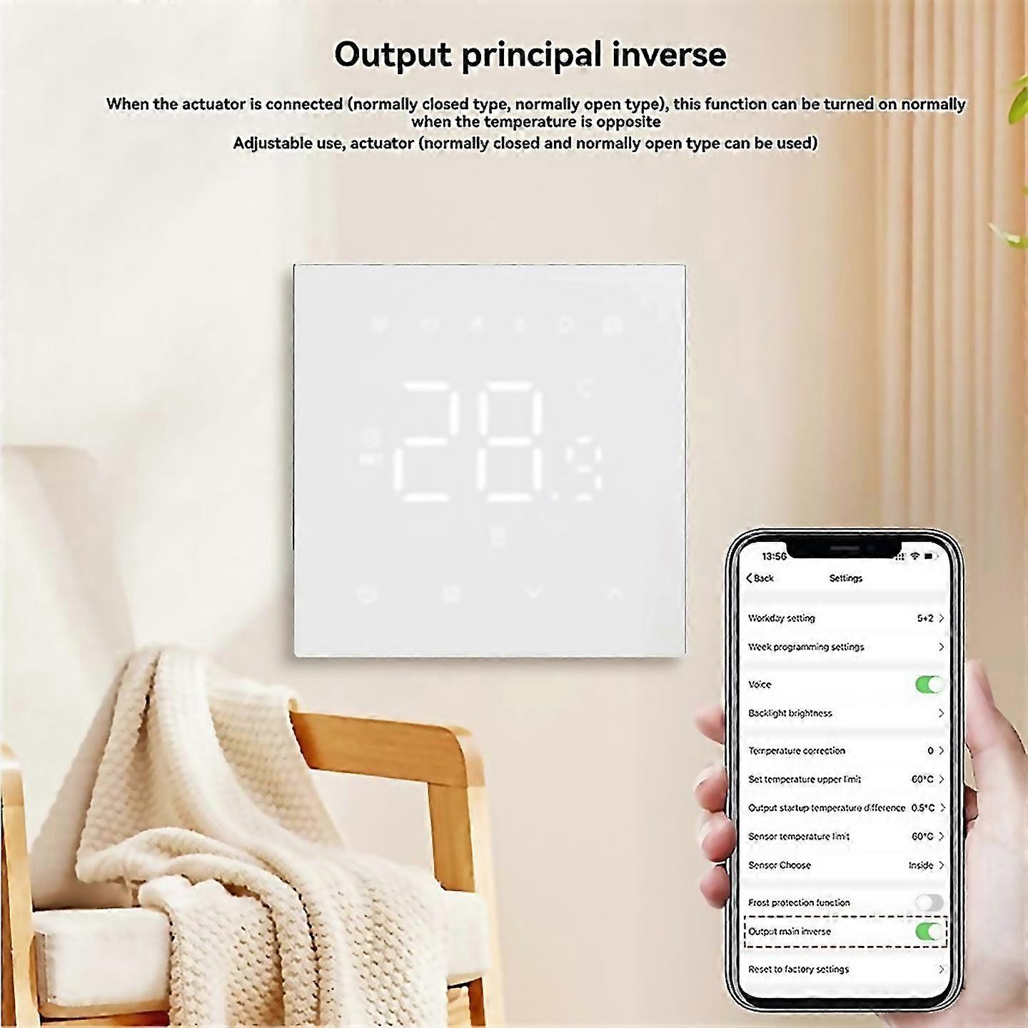 Tuya Wifi Smart Temperature Controller 100240v 3a Wall Mounted Boiler Compatible With Alexa And Goo