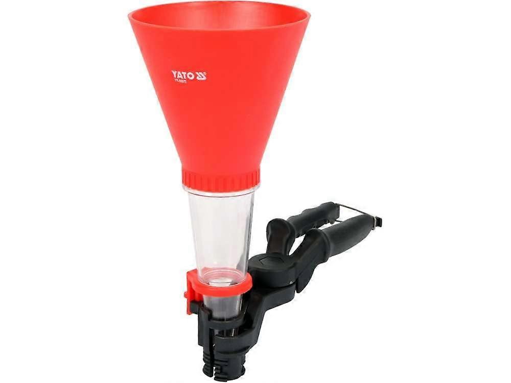 Yato Professional Funnel with Clamp, 254 mm, 12.5/2 cm, Adjustable, Transparent, Easy Filling