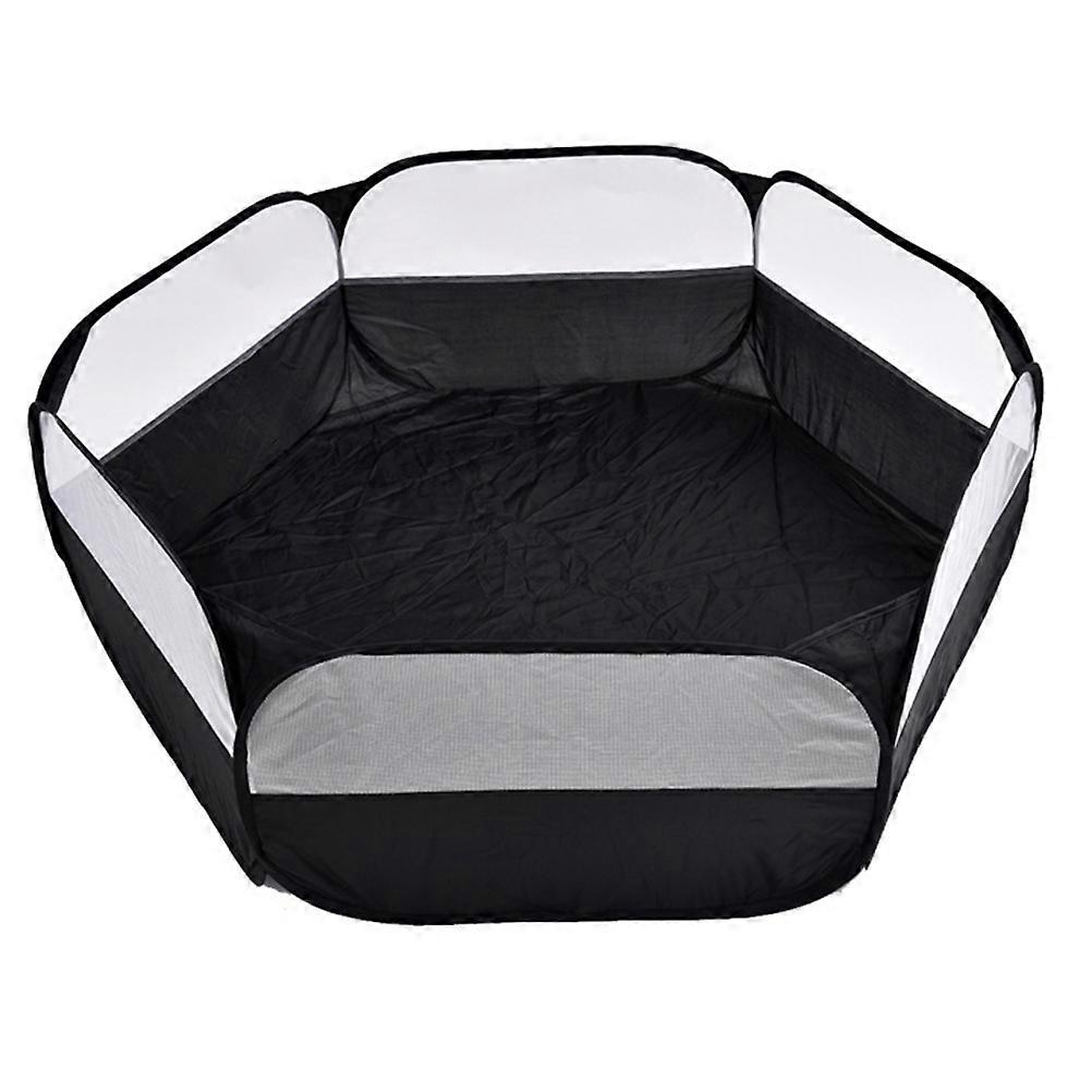Small Animals Playpen Indoor Exercise 120X120X38CM Fun Playground Fence Black 1 Set
