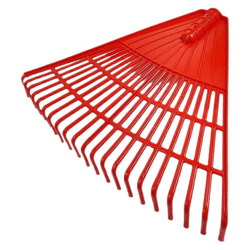 Red Plastic Leaf Rake for Yard Gardening with Fine Tooth Spacing and Large Working Area 24 inches