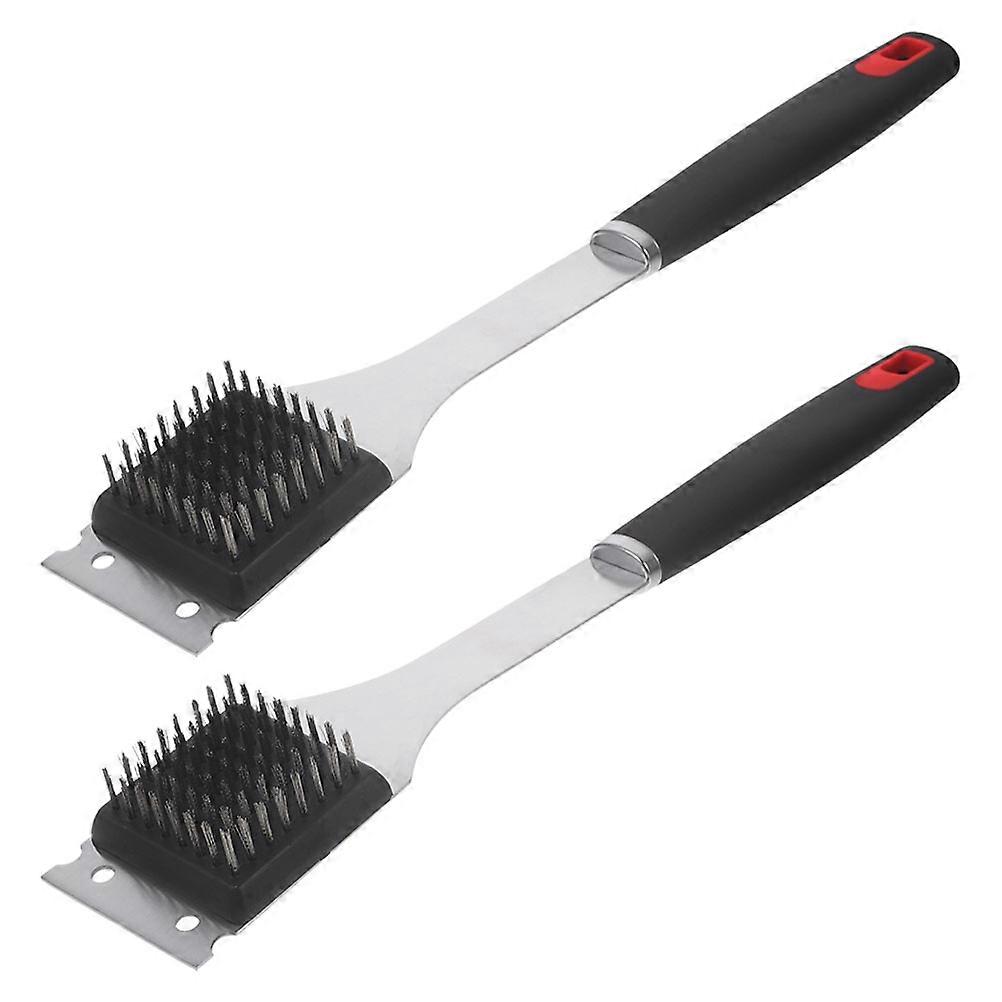 2pcs BBQ Grill Cleaning Brush, Multi Function Tool for Grill Rack Cleaning, Safe Long Handle Design for Easy Use