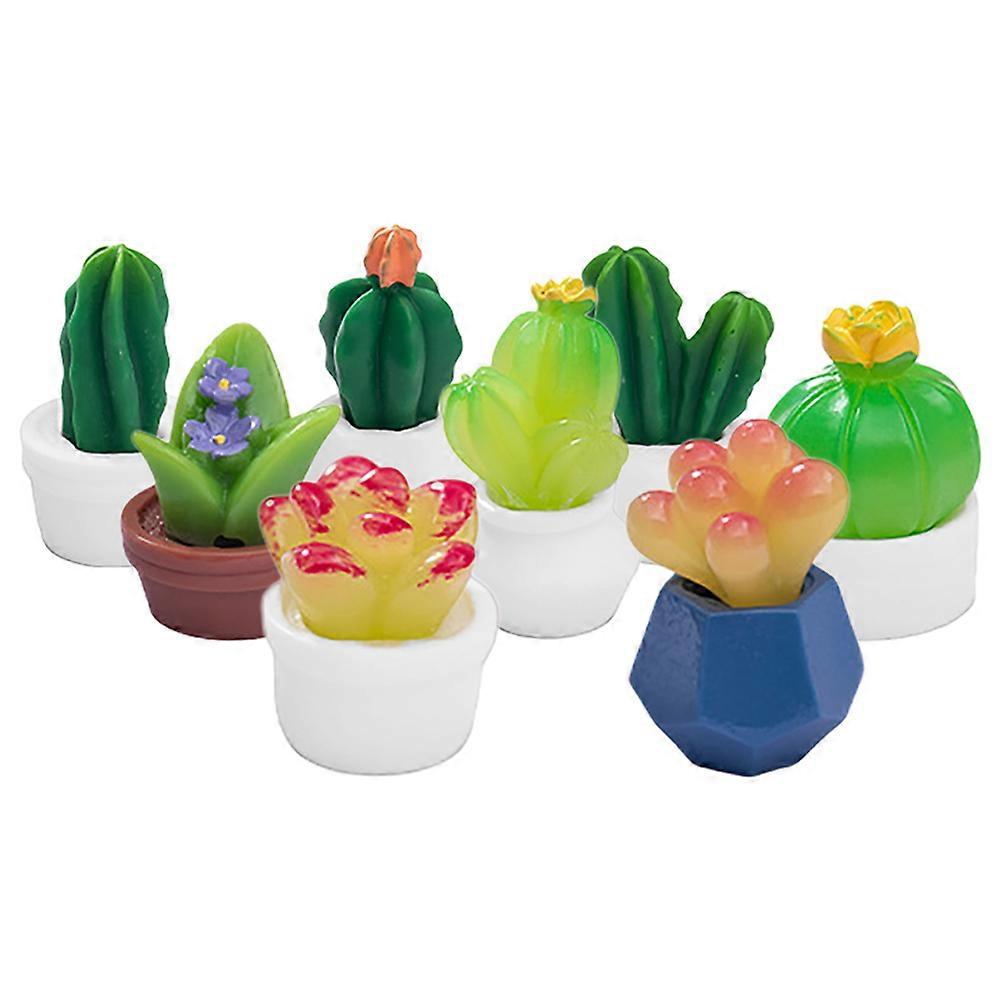Mini Plants Decor Dollhouse Miniatures Desks Unique Style Decorative 8Pcs