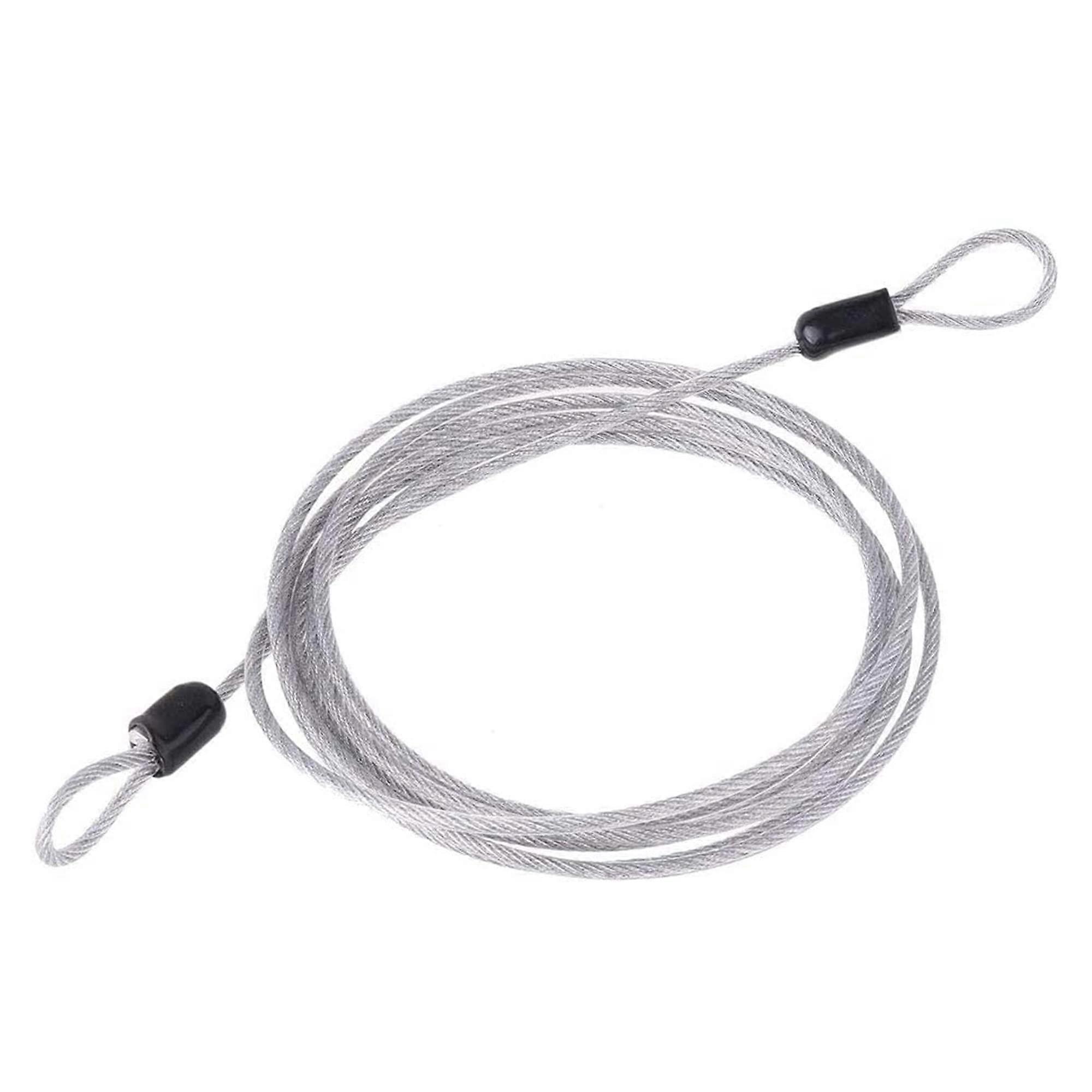 2m Security Braided Loop Locking Cable - Steel Wire Rope Anti-Theft for U-Shaped Bicycle with Number Code Lock Padlock