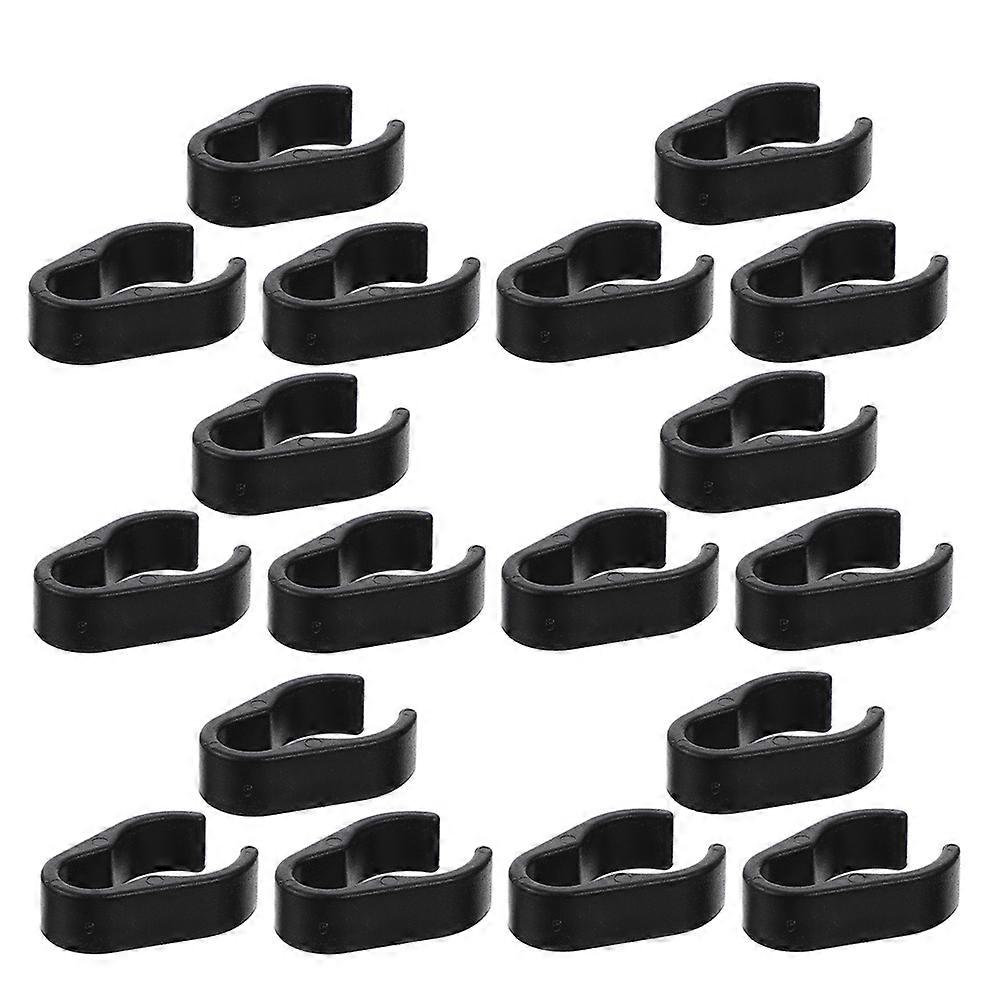 50 Pcs Universal Microphone Cable Organizer Clamp Easy to Use Flexible Reusable Plastic Black for