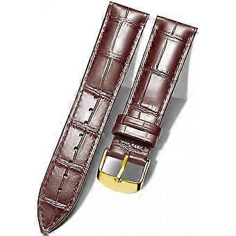 AVEKI Genuine Leather Replacement Watch Band Multicolor Waterproof for Men Women, G-Brown (18mm)