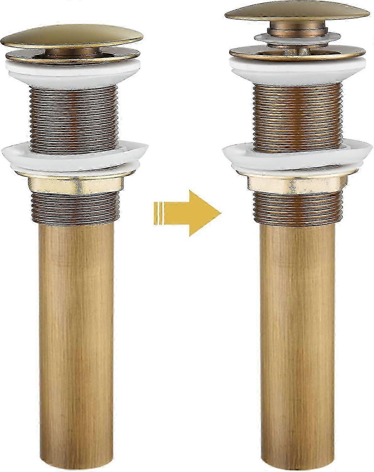 Pop Up Sink Drain without Overflow, Brass Sink Drain, Pop up Drain Plug