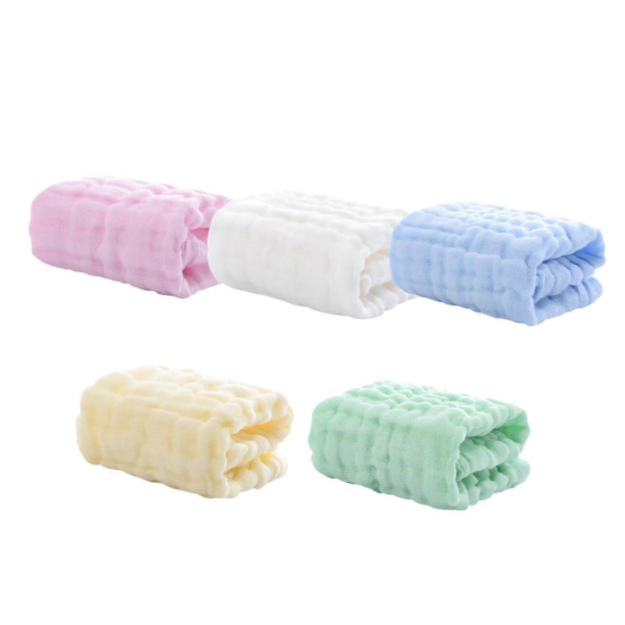 Baby Burp Cloths 6 Layer Cotton Absorbent Towels for Newborns 5 Pack Soft Infant Bibs