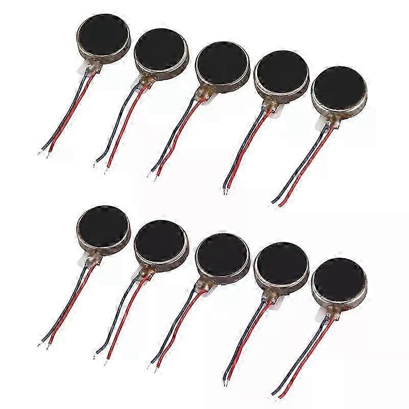 10Pcs DC3V/01A 15V/005A 10X27Mm Coin Mobile Phone Vibration Motor Silver hwy