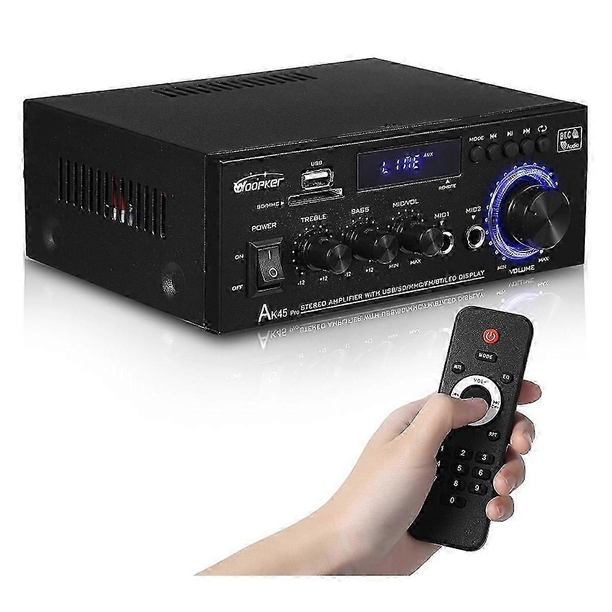 Exquisite Audio Amplifier Ak45 Pro Bluetooth Bass Speaker Support 820W Max Output 90-240V Input 50W+50W Upgrade Remote EU Plug