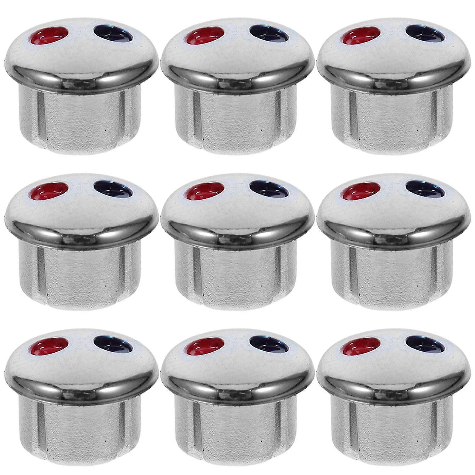 10pcs Hot And Cold Water Faucet Label Temperature Indicator Buttons Faucet Handle Index Buttons Hot Cold Water Markers For Kitchen Faucet Handle Repla