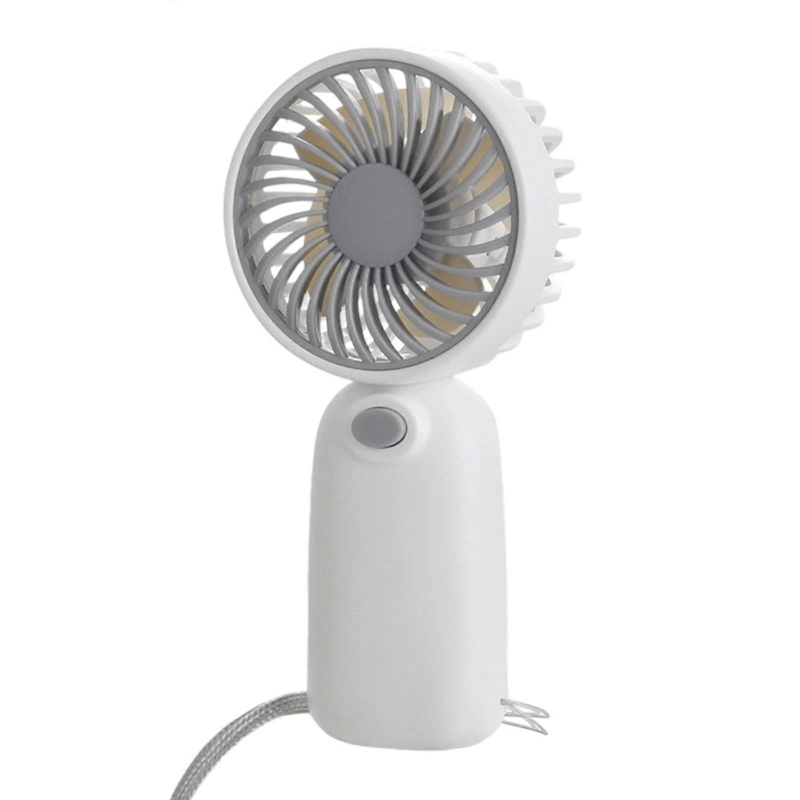 Portable Miniature Handheld Fan Battery Operated Quiet Motor for Travel, Desk, Outdoor Use with USB and Straps