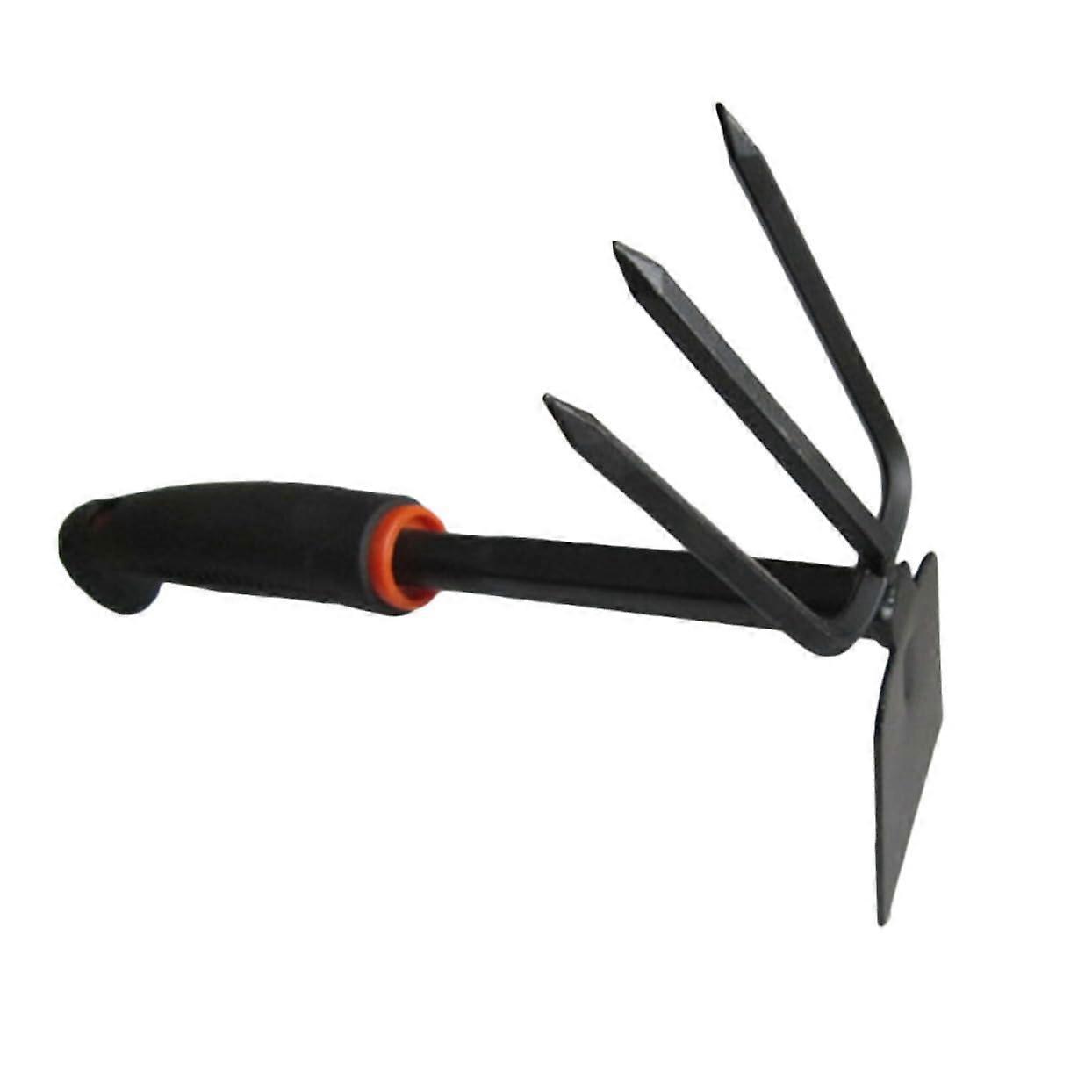 Stainless Steel Hoe And Rake Set 2-Piece Deer Pattern Garden Weeding Tools Rust-Resistant Black 30x18x6 cm