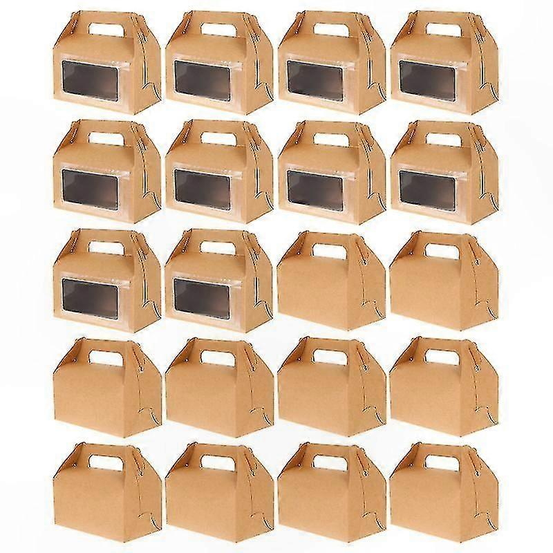 20-Pack Brown Craft Paper Pastry Boxes