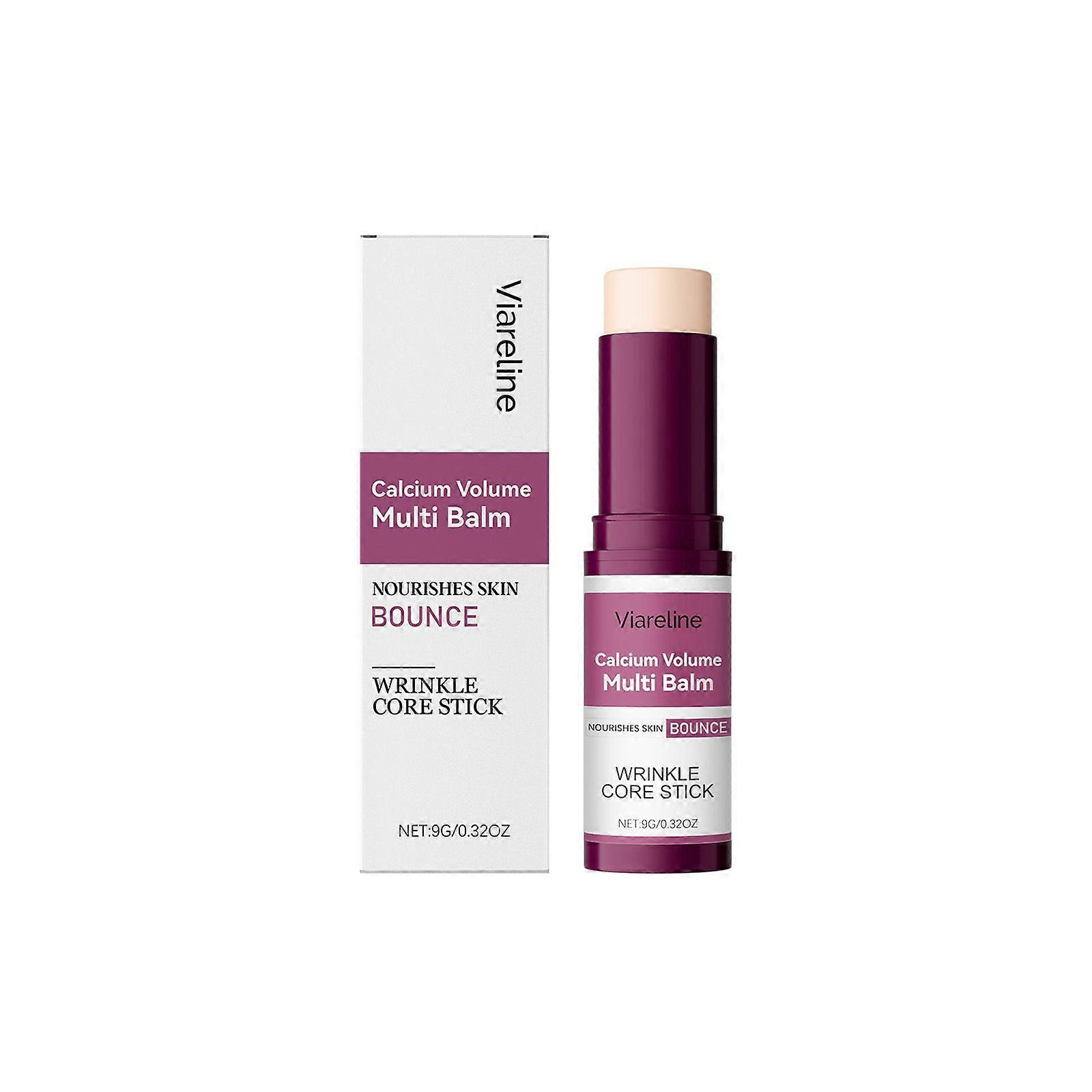 カルシウムボリュームマルチバーム、顔用しわ防止スティック、コラーゲン保湿スティック、アンチエイジング、保湿、引き締め肌、目、首、顔に適しています。