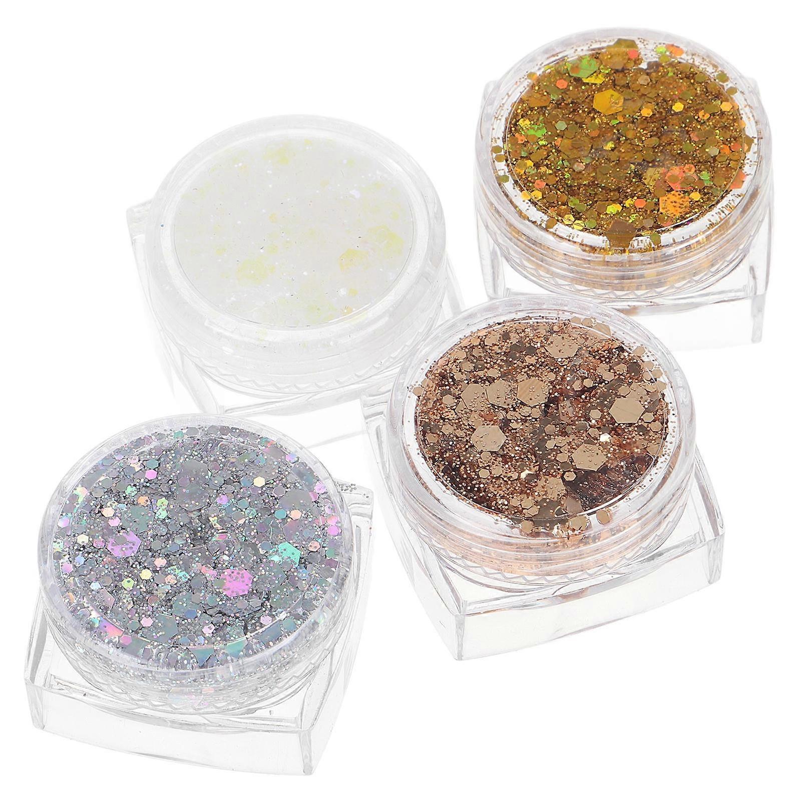 Mermaid Sequins Glitter Gel for Makeup with Beauty and Shine Safe for Kids Multi 4pcs