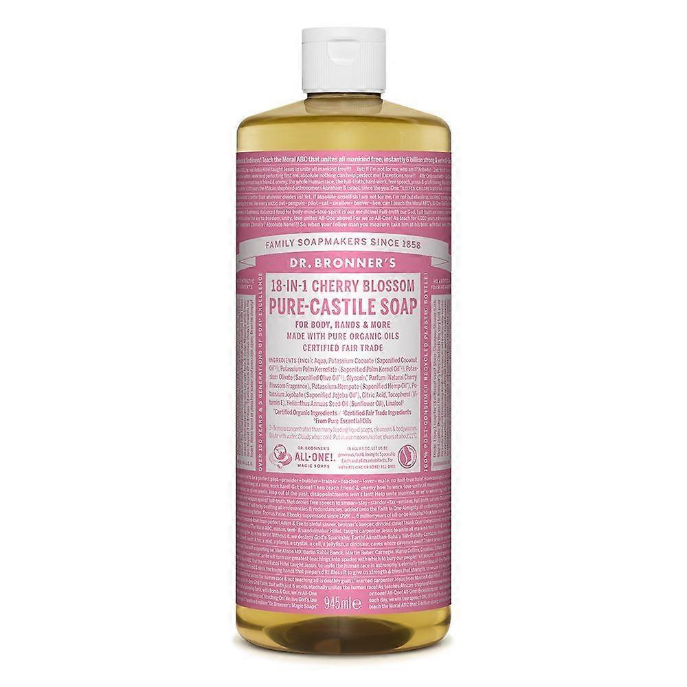 Dr Bronner Cherry Blossom Pure Castile Liquid Soap 945ml - 2 Pack