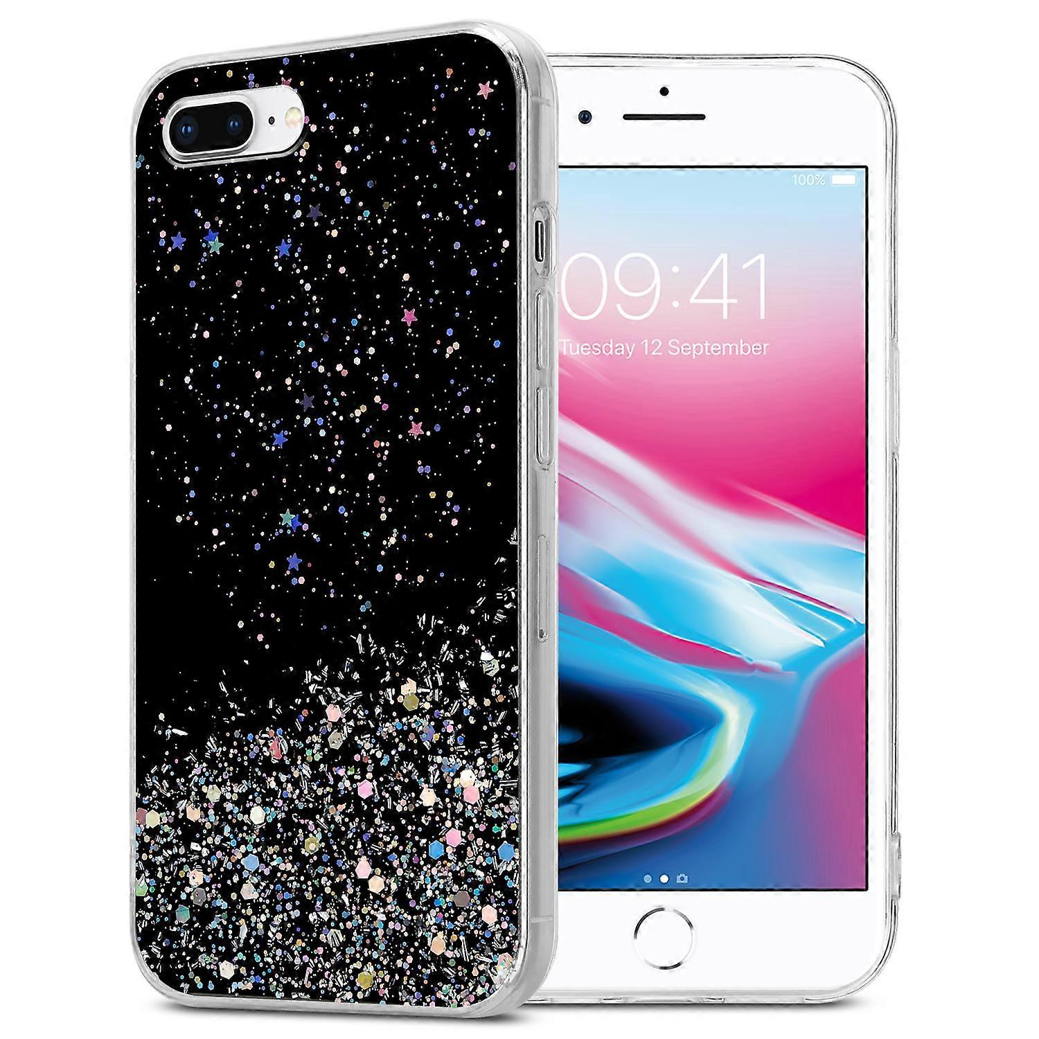 Custodia protettiva per iPhone 7 PLUS / 7S PLUS / 8 PLUS TPU - Trasparente con glitter