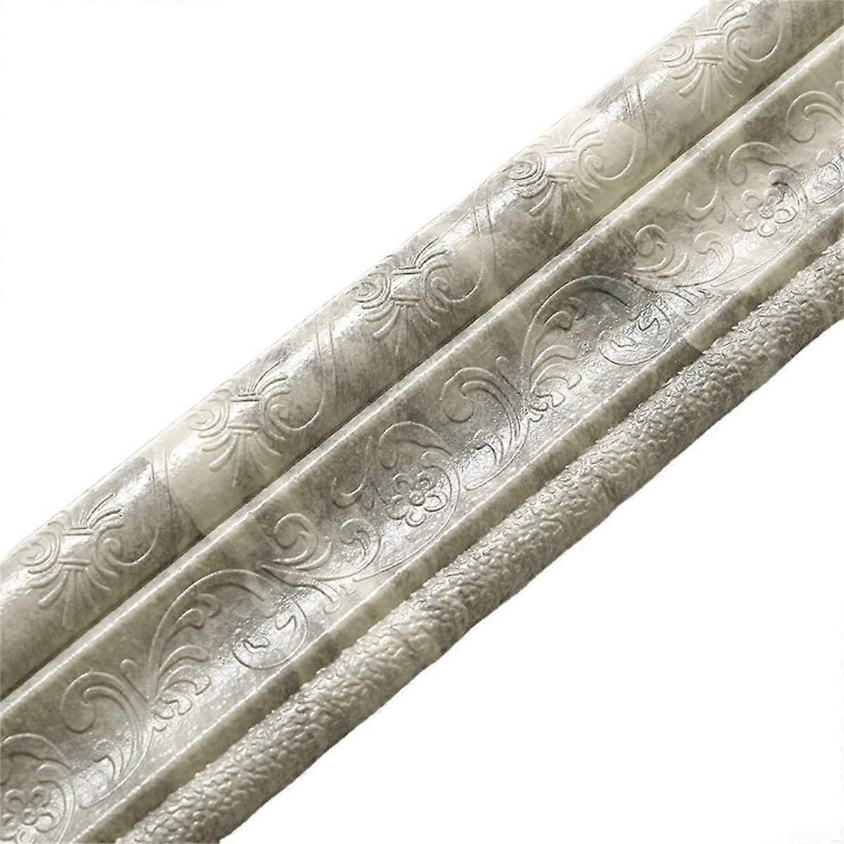 Soft PE Foam Wall Border Sticker, 3D Embossing, Removable And Reusable, Grey Net, Foam Border Strips For Walls