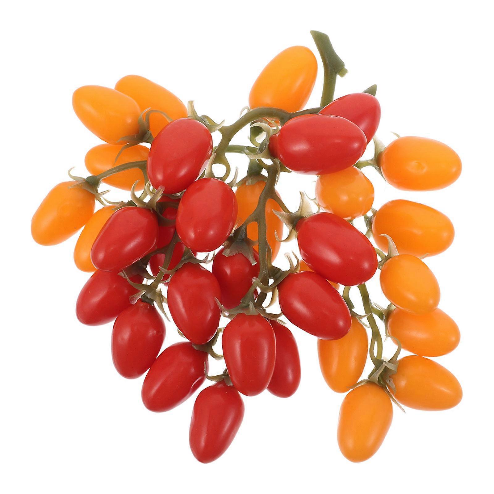 Fake Tomato Decoration Lifelike Artificial Cherry Tomatoes For Photography Session Themed Event All Year Round Use 19.00X10.00X5.00CM 2Pack