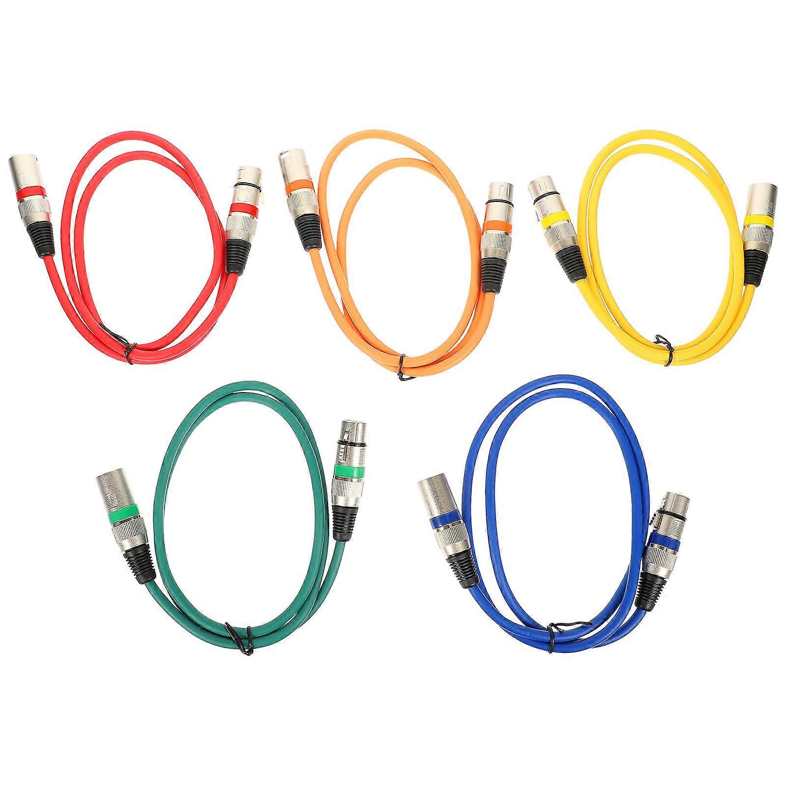 5PCS XLR Microphone Cable Male to Female Audio Cord Durable Flexible Design for Mic Mixer Stage Performance Use